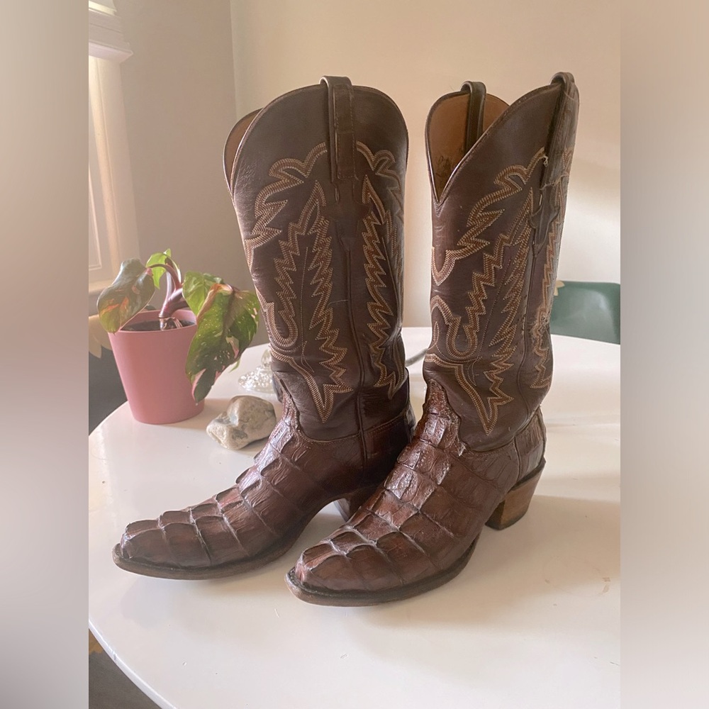 Lucchese Classics Handmade Vintage Crocodile Cowboy Boots Women’s Sz 7